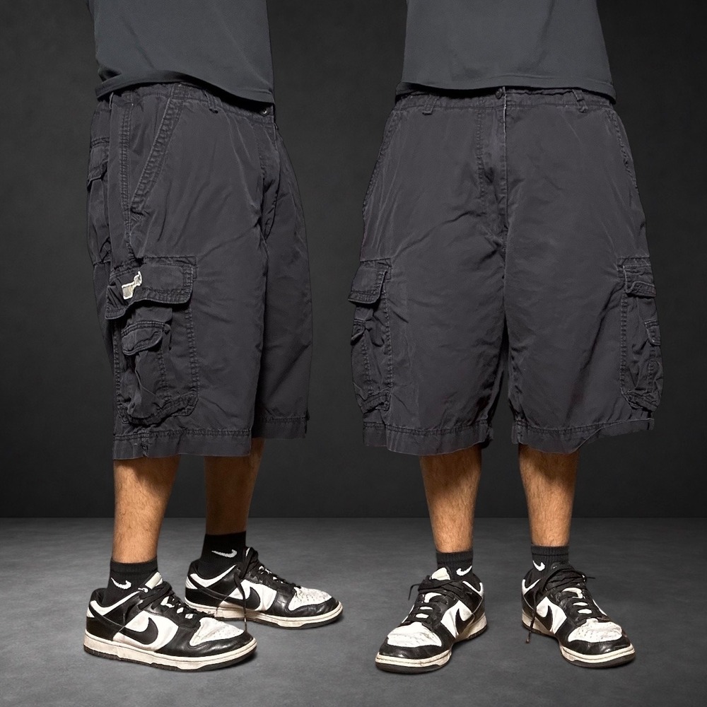 Unionbay Black Cargo Shorts Baggy Skater Y2K 90s Gorpcore Men's Size 40